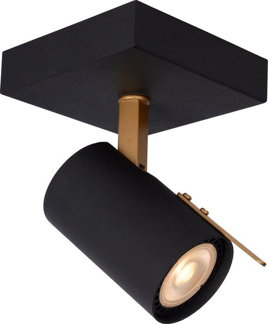 Lucide GRONY - Plafondspot (Plafondlamp) - LED Dim to warm - GU10 - 1x5W 2200K/3000K - Zwart