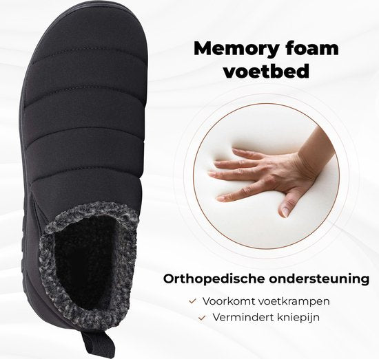 Pantoffels Heren - Sloffen - Zwart - Anti-slip - Maat 40/41 - Comfeet