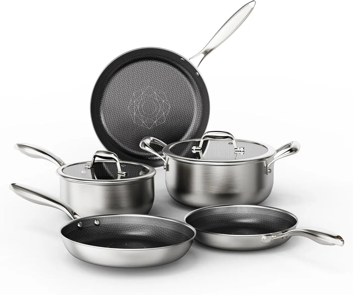 Cooker King Pannenset 7-Delig - RVS - Tri-Ply, Inductie & Oven Geschikt