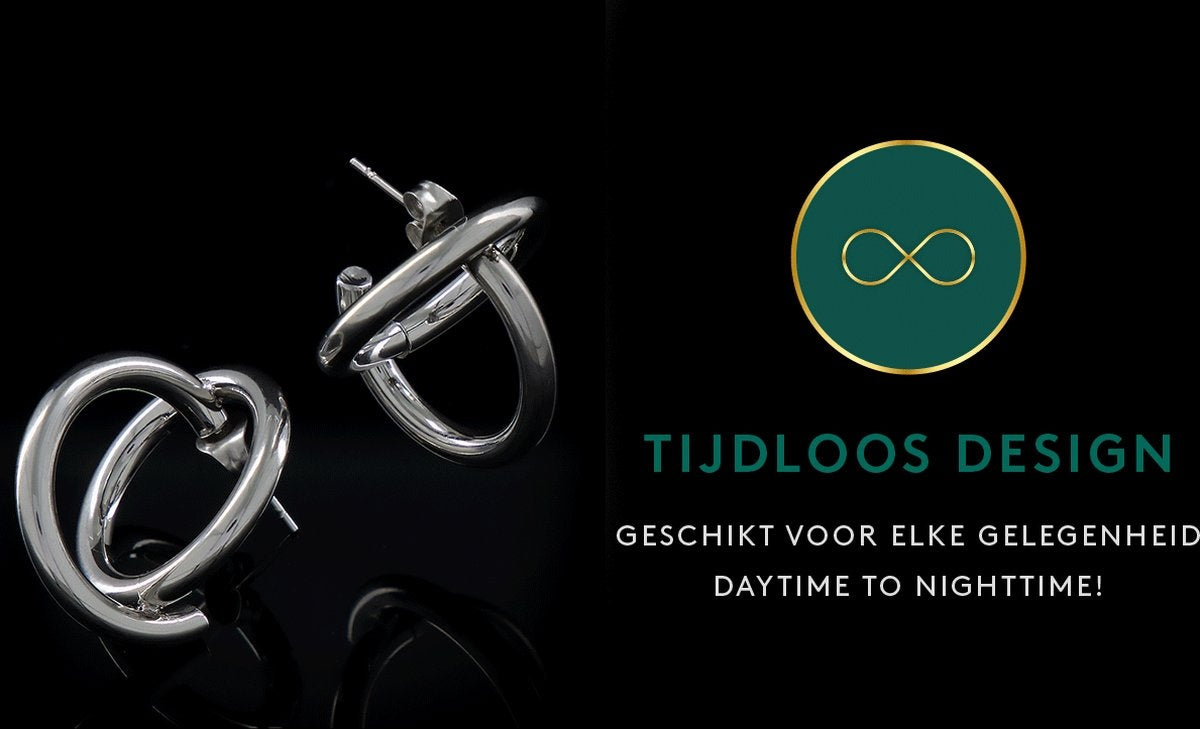 Laura Ferini Dames Oorbellen Mi Manchi Zilver - Zilverkleurige Oorhangers - Dames Oorknoppen - Sieraad - Accessoires - Sieraden
