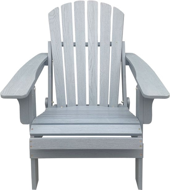 AXI Rosalie Adirondack Stoel Grijs – Houten loungestoel met armleuningen – Opklapbaar - Hoge rugleuning - Tuinstoel – 75,5 x 86,5 x 85 cm – FSC 100% Hemlockhout