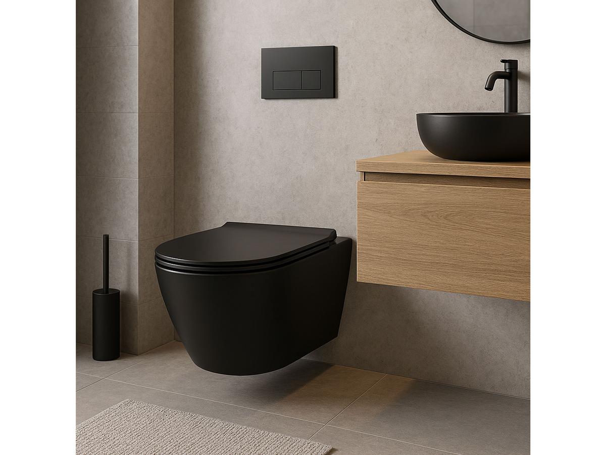 Differnz Toiletzitting - D-vorm - Softclose - Zwart