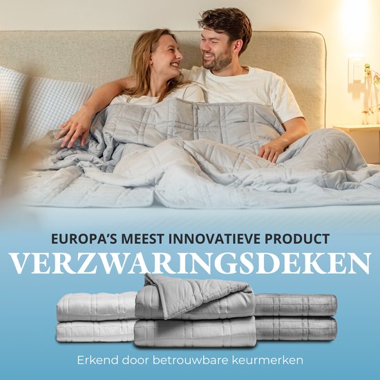 Ella Verzwaringsdeken 9 kg - OEKO-TEX Katoen Zwaartedeken 150 x 200cm - Weighted Blanket - Verzwaarde Deken - Cadeau voor Moederdag - Grijs