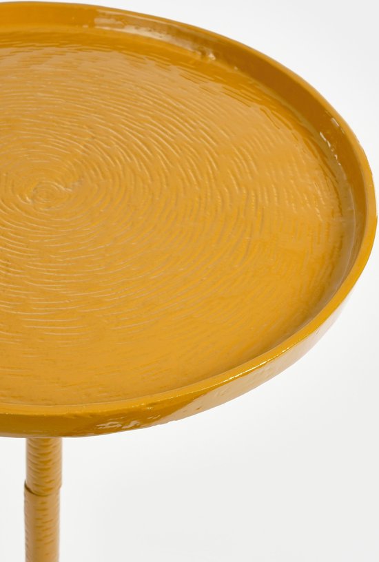 Mica Decorations Colin Bijzettafel - H58 x Ø34 cm - Gerecycled Aluminium - 100% FSC - Bruin