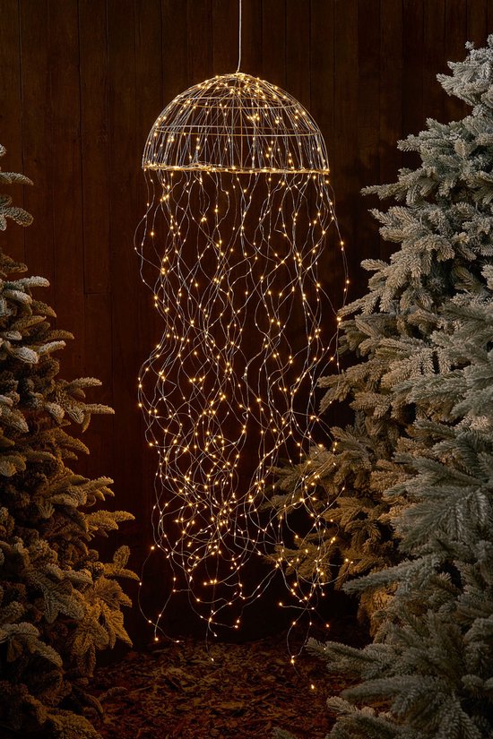 Luca Lighting Kroonluchter Kwal met Warm Witte LED Verlichting - H150 x Ø45 cm - Zilver