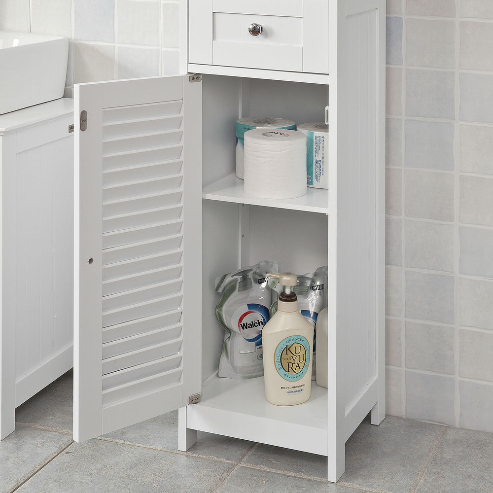 SoBuy FRG236-DG Hoge Badkamerkast - Met Lades - Zwart - Hout - 32x30x170cm