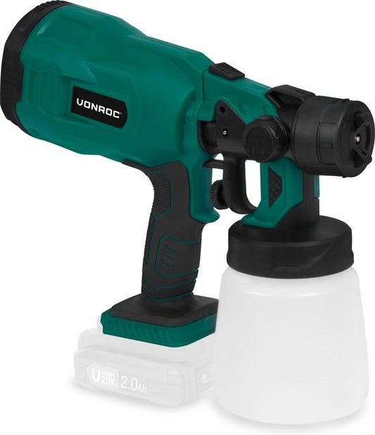 VONROC Accu verfspuit – VPower 20V – Zonder accu & lader – Inhoud 800 ml – Incl. accessoires