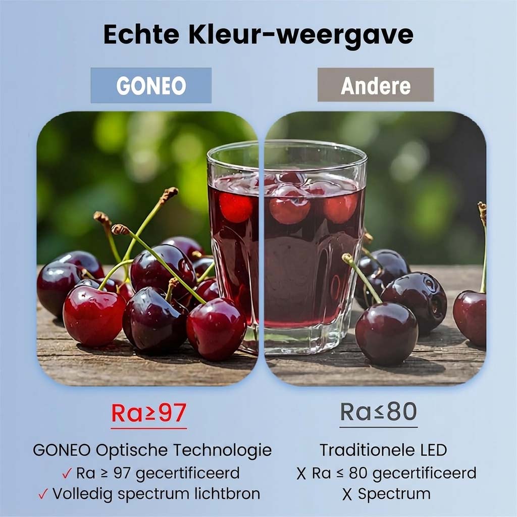 GONEO stille plafondventilator met licht en afstandsbediening, LED, 60 W dimbaar, 6 snelheden, DC, 3 temperatuurkleuren, timer, Ra≥97, geheugen voor slaapkamer, energieklasse E