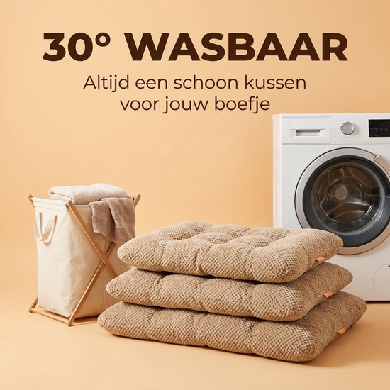 Hondenkussen 100 x 70 cm - XXL Benchkussen - Bruin Hondenbed - Groot Dierenkussen - Luxe Hondenmat