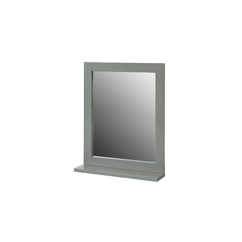 SoBuy Badkamerspiegel Met Plank - Donkergrijs - 40x50x10 cm
