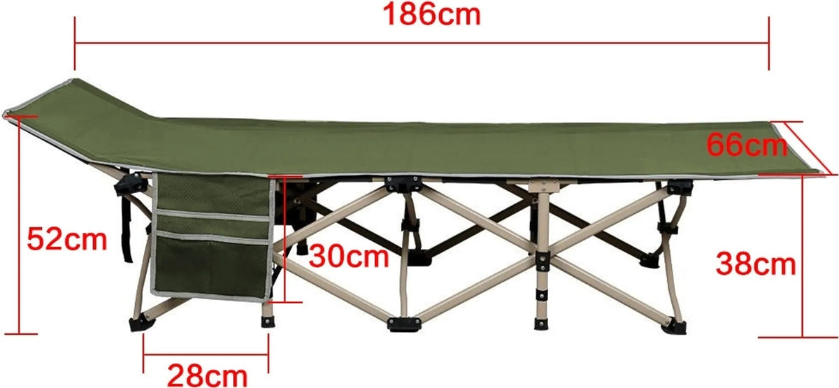 Yaheetech Opvouwbaar Veldbed & Campingbed 150 kg Draagvermogen Met Draagtas – Legergroen – Metaal En Polyester