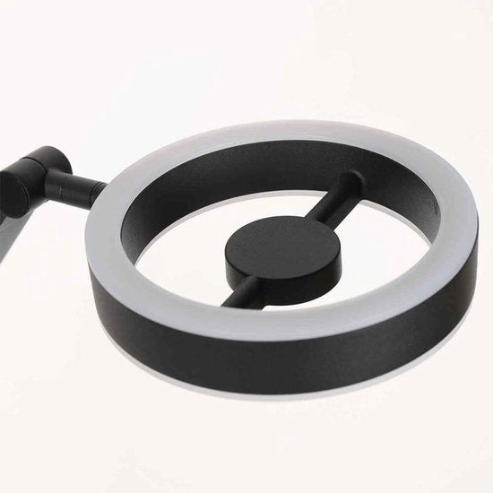 Steinhauer - vloerlamp - Ringlux - zwart - metaal - Ø 25cm - LED - 4138ZW