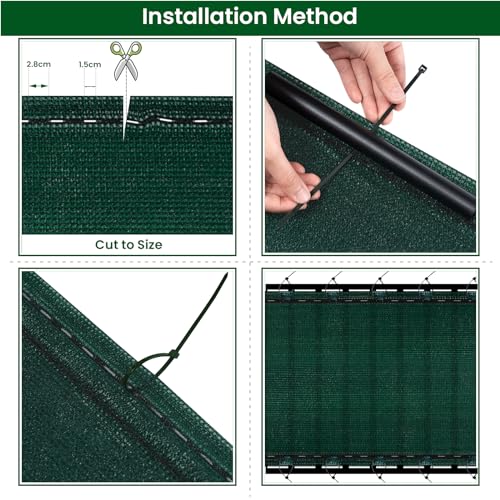 Woltu Schaduwdoek 1,5 x 15 m Groen - Privacy Scherm en Windscherm voor Tuin en Balkon