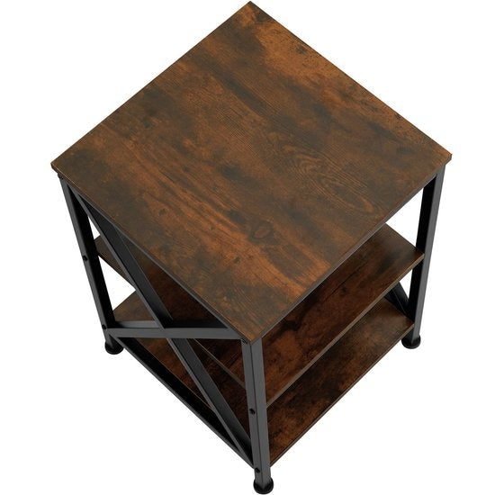 tectake® - Bijzettafel Nottingham industrial dark - nachtkastje - 404263