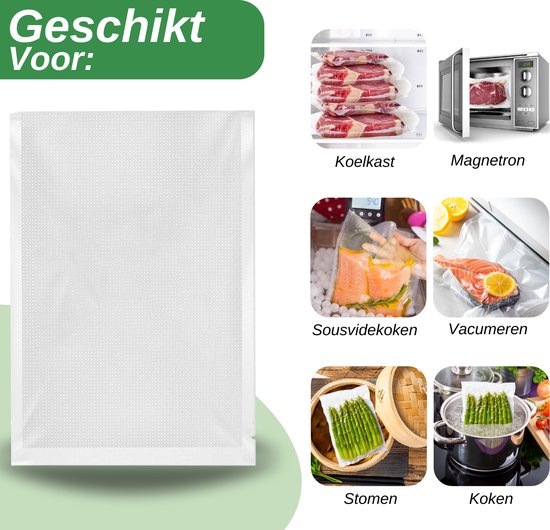 Vaive Vacuumzakken Voedsel 30 x 40 - 100 stuks - Vacumeerzakken - Vacuum / sous vide zakken - BPA vrij