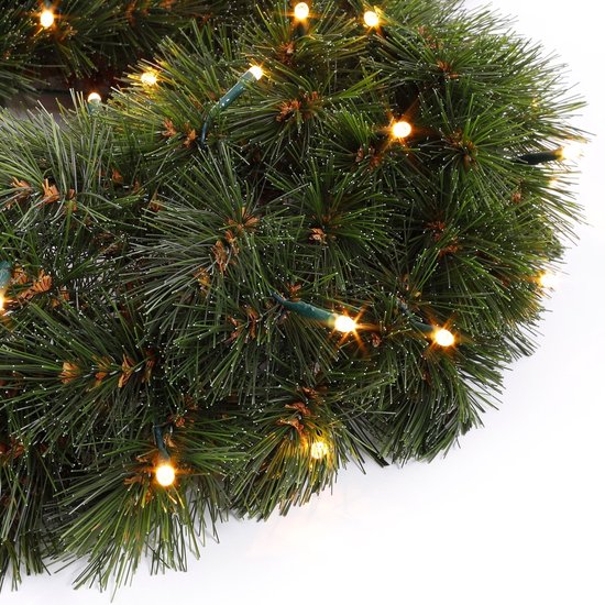Triumph Tree Forest Frosted Kerstkrans met LED Verlichting - Kerst Krans Ø60 cm - Groen