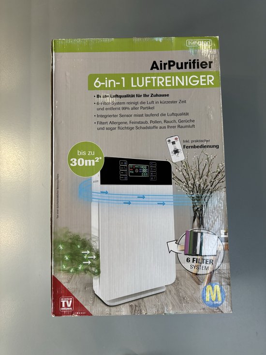 Livington AirPurifier - Luchtreiniger 30 m² Wit - 6-delig filtersysteem - HEPA-filter, actief koolfilter, UV-filter, ionisator