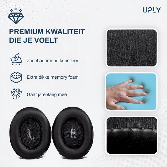 Set Oorkussens voor JBL Koptelefoon - E55BT Oorkussen - E55BT - Kunstleer met Traagschuim