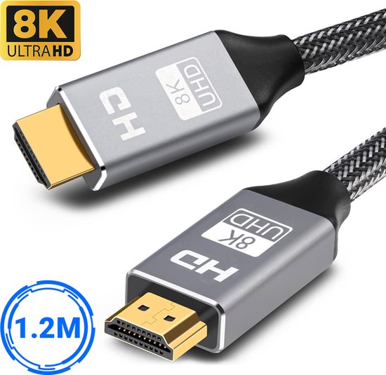 SBVR - HDMI Kabel 2.1 - 8K Ultra HD - 4K 120 Hz - Nylon HDMI kabel - 1,2 Meter