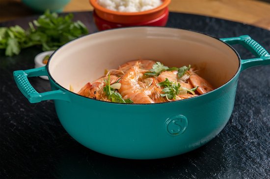Saveur Voyage Hapjespan Ø25 cm – Gietijzer – PFAS-vrij – Geschikt voor Inductie en Oven – Saveur Blauw – Voor Braden – Stoven – Slowcooking
