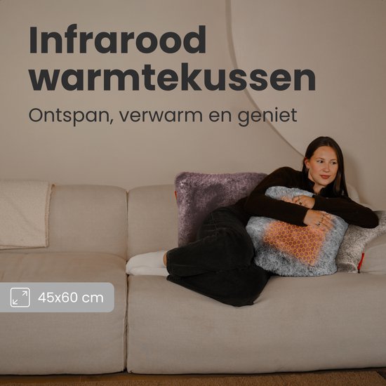 Auronic Infra rood  warmtekussen Teddy 45x60 cm - Grijs