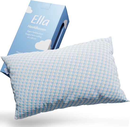 EL-Life Hoofdkussen Nekklachten 40 x 80 cm - Bamboe kussen - Traagschuim / Memory Foam vulling - Ergonomisch en Orthopedisch - Inclusief kussensloop