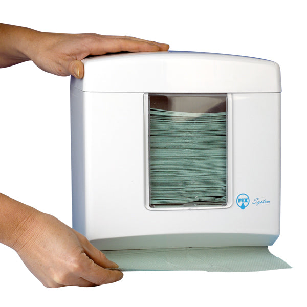 plastpro – Plastic papieren handdoek dispenser 250 x 255 x 120 mm – wit