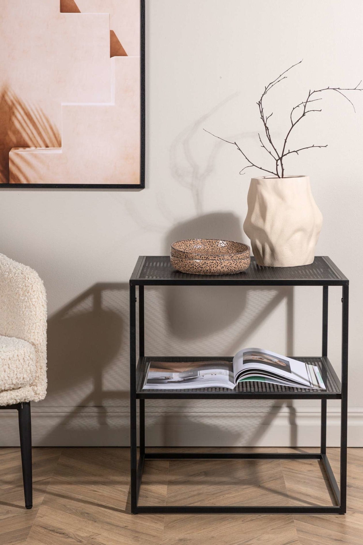 Venture Home Netz Bijzettafel - 60 x 55 x 55 cm - zwart