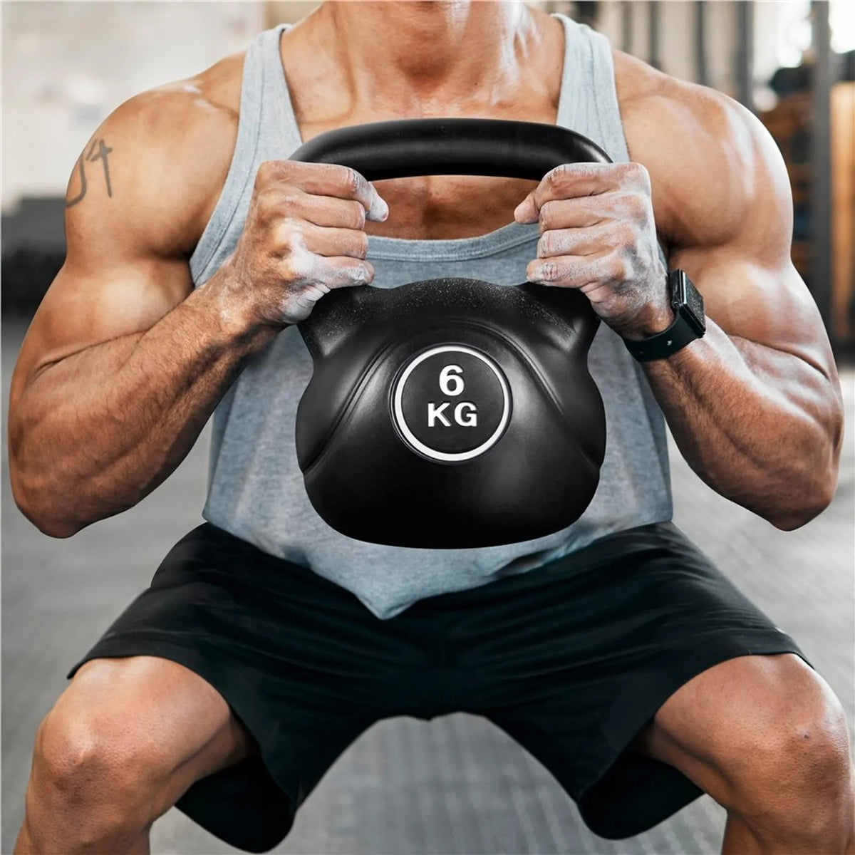 Yaheetech Kettlebell 6 kg – Zwart – 22,5 × 19,5 × 26 cm