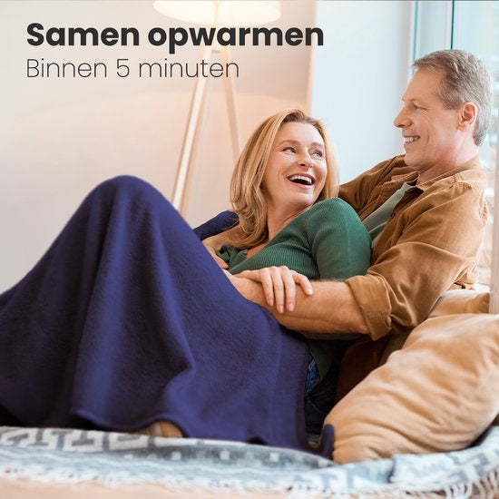 Auronic Elektrische Deken - Warmtedeken - 9 Warmtestanden - 2 Persoons - 200x150 - Blauw