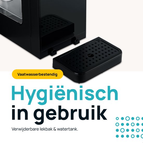 MOA Heetwaterdispenser 2,7L met Temperatuurregeling - Instant Waterkoker - 45-100°C - Heetwatertap - Melkfunctie - BPA-vrij - RVS - Zwart
