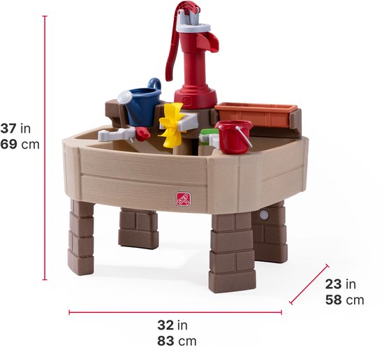 Step2 Pump & Splash Discovery Watertafel – Met waterpomp en 8 accessoires – Waterspeeltafel voor peuters – Buiten speelgoed vanaf 2 jaar – Activiteitentafel met water voor de tuin / buiten