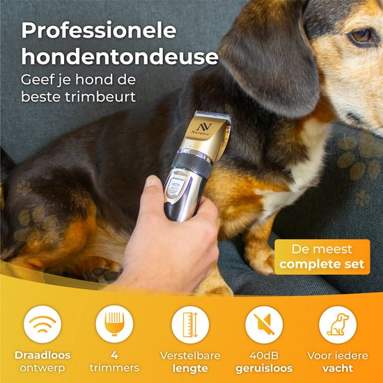 Nuvance - Hondentondeuse - Set - Stil - Draadloos - voor Hond & Kat - Professionele Hondentrimmer