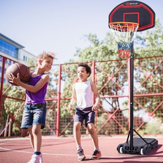 Coast Basketbalstandaard - Hoogte Versetlbaar - 192cm-247cm - Zwart/Rood