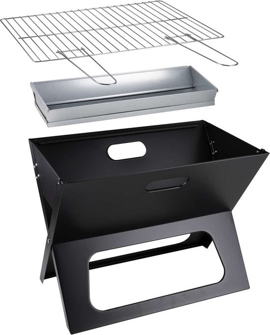 BBQ Collection Tafel BBQ Houtskool - Camping BBQ - Opvouwbare en Draagbare Barbeque - Barbecue met Losse Vuurschaal en Grillrooster - 46 x 36,5 x 28 cm