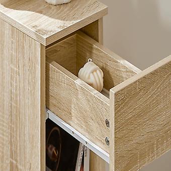 SoBuy - Nachtkastje met lade en opbergvak - 20 x 35 x 60 cm - Max. 20KG - Houtkleur