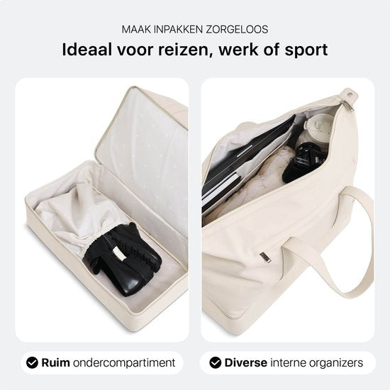 ONYX The Weekender Reistas voor Dames en Heren - 50L Weekendtas - Duffel Bag Handbagage - Ivory White