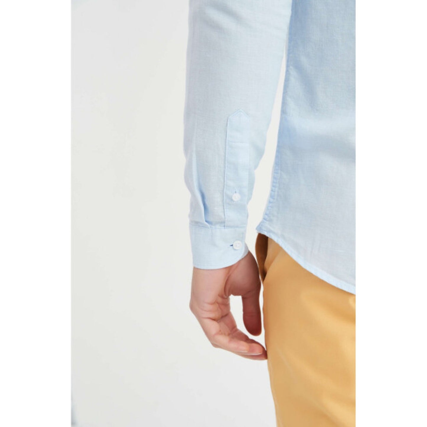 William de Faye Linnen shirt Blauw - Maat M