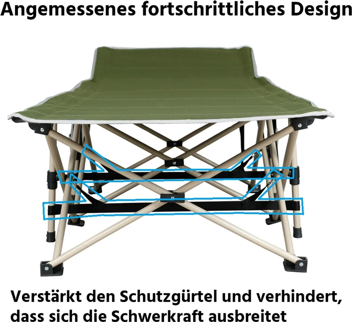 Yaheetech Opvouwbaar Veldbed & Campingbed 150 kg Draagvermogen Met Draagtas – Legergroen – Metaal En Polyester