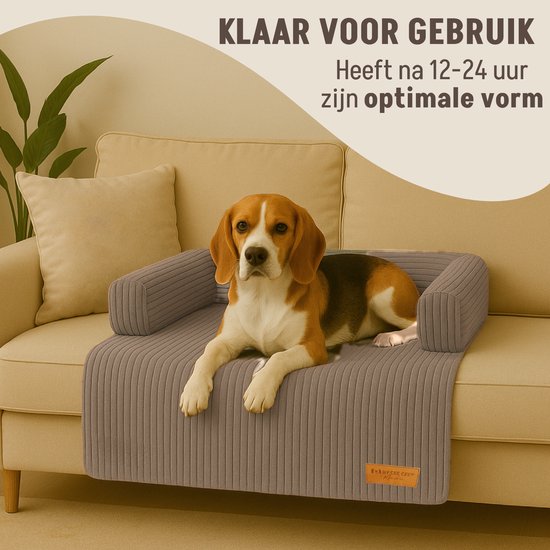 By Cee Cee Origineel Hondendeken Bank – Hondenkleed Bank - Hondenmand - Premium - Volledig Afritsbaar - Ribstof - Bruin - 90x90 - Maat M