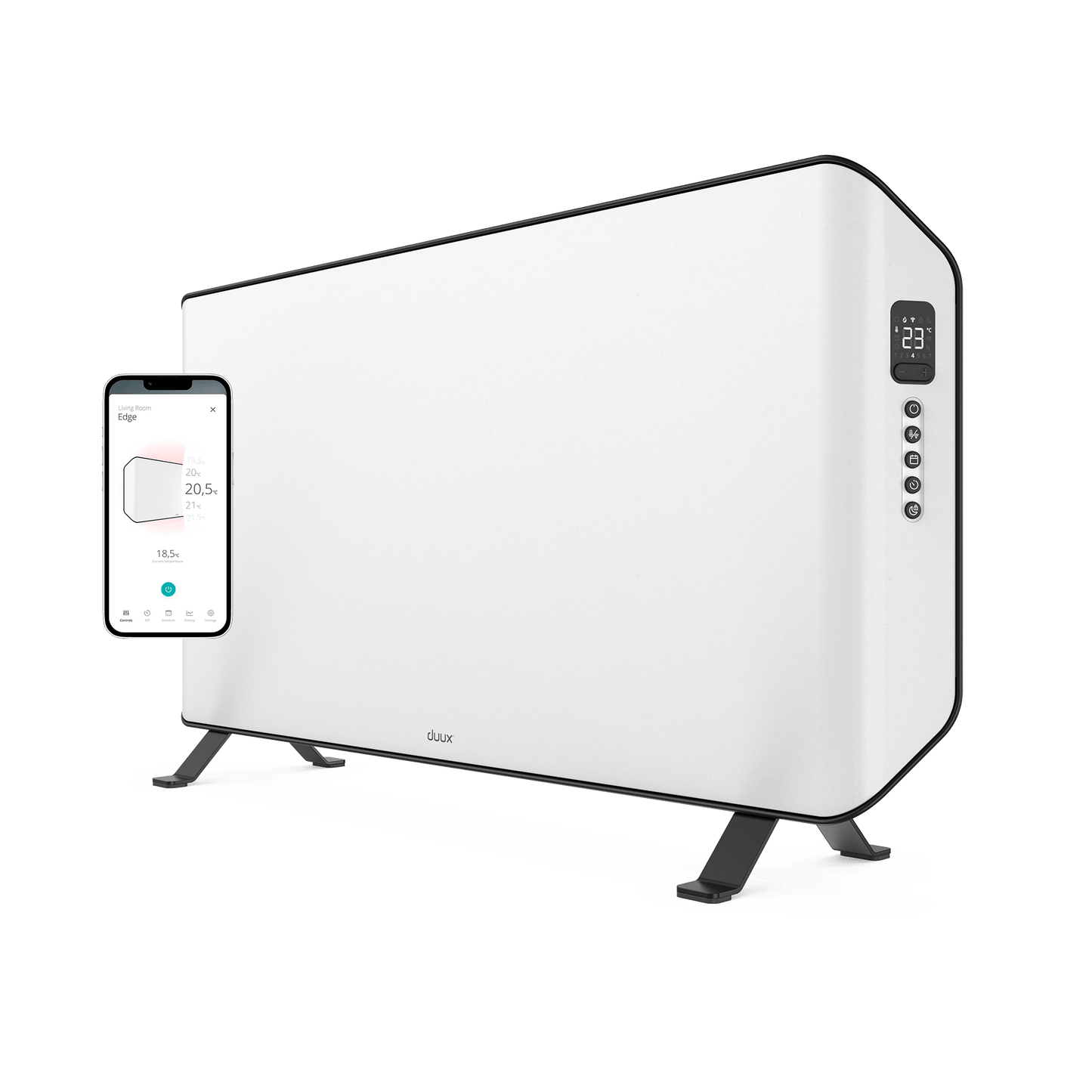 Duux Edge 2000 Smart Convector Kachel - Met timer & ecomodus - 2000 W - Wit