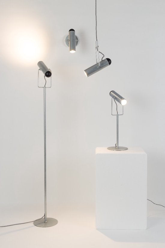 Zuiver Marlon Vloerlamp – Minimalistisch Design met Industriële Touch – Verzinkt Zilver – 134,5 cm