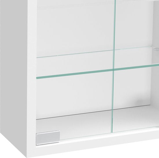 VDD Vitrinekast - Hangende Wandvitrine - Stofvrij - 40x60x12 cm - Wit