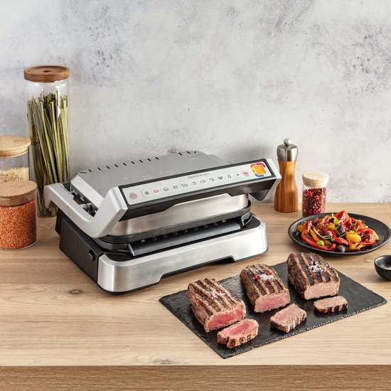 Tefal OptiGrill 4in1 GC774D - Intelligente Contactgrill - Inclusief Bakschaal - 9 Automatische programma's - Gaarheidsindicator - 2100W
