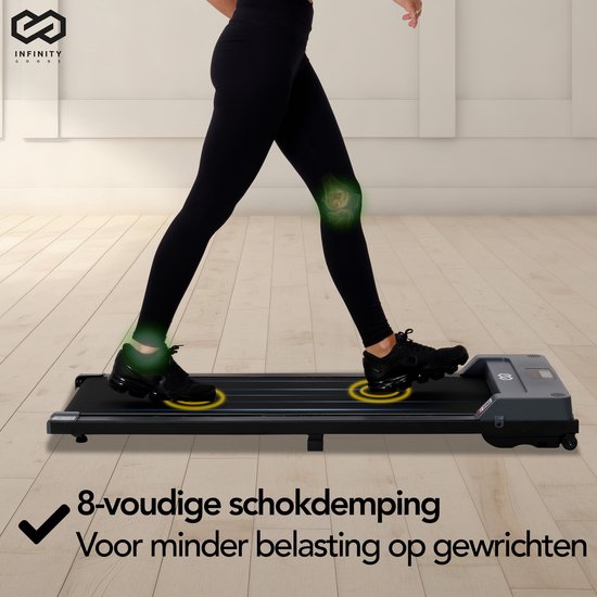 Infinity Goods Loopband Voor Thuis - Met Bluetooth - 1-6 km/u - 120 x 53 x 12 cm - Antraciet