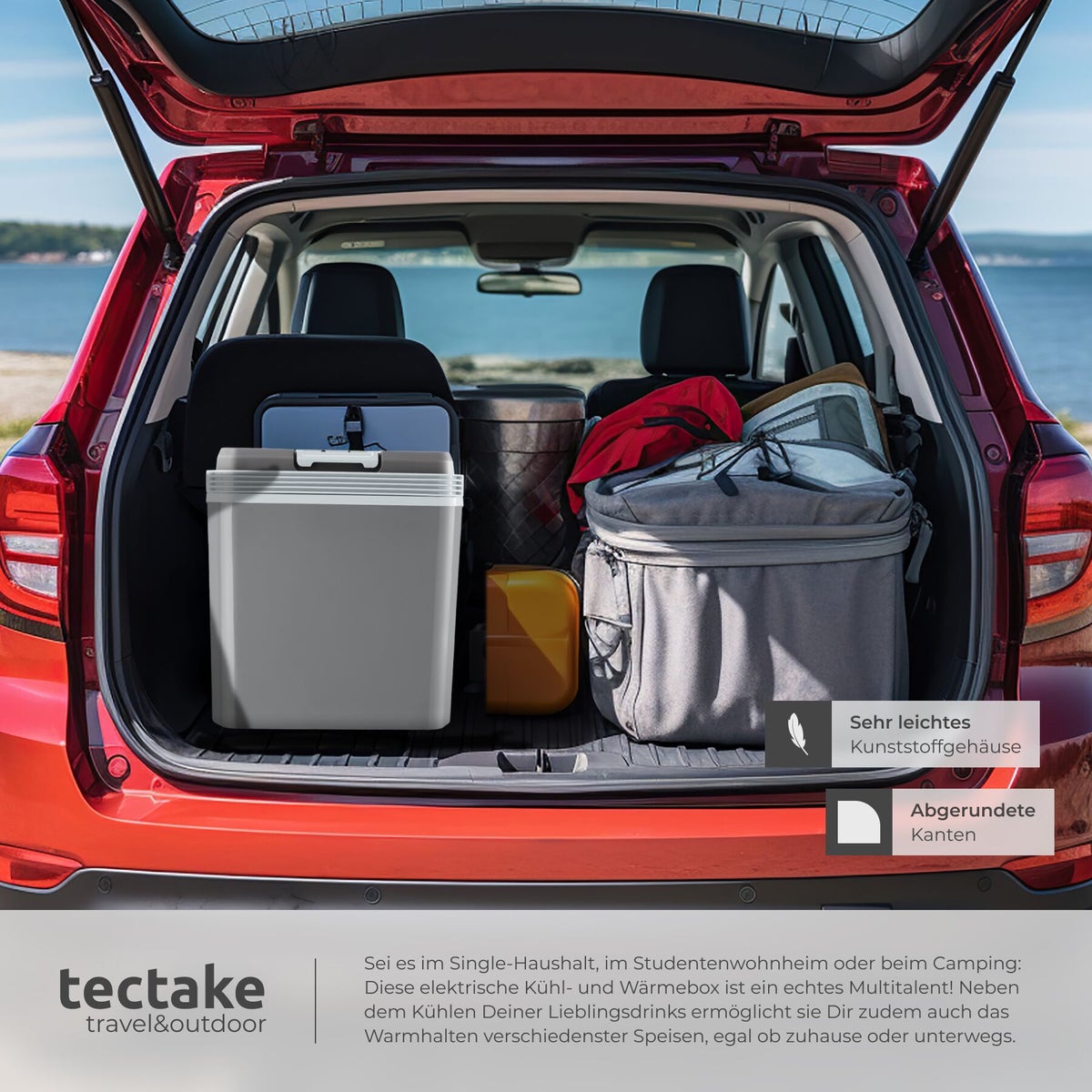 tectake Elektrische Koelbox - 24L - Grijs