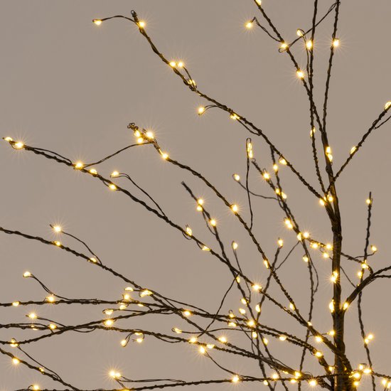 Anna's Collection Lichtboom - zwart - 150 cm - metaal - 1000 leds - warm wit - kerstboom