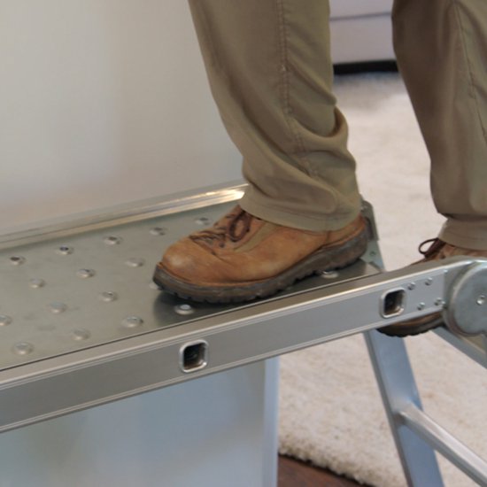 Hammersmith SuperLadder - De universele ladder - multifunctionele ladder gemaakt van vliegtuig aluminium - tot 3,4m - 12 sporten - met rubberen antislipvoeten