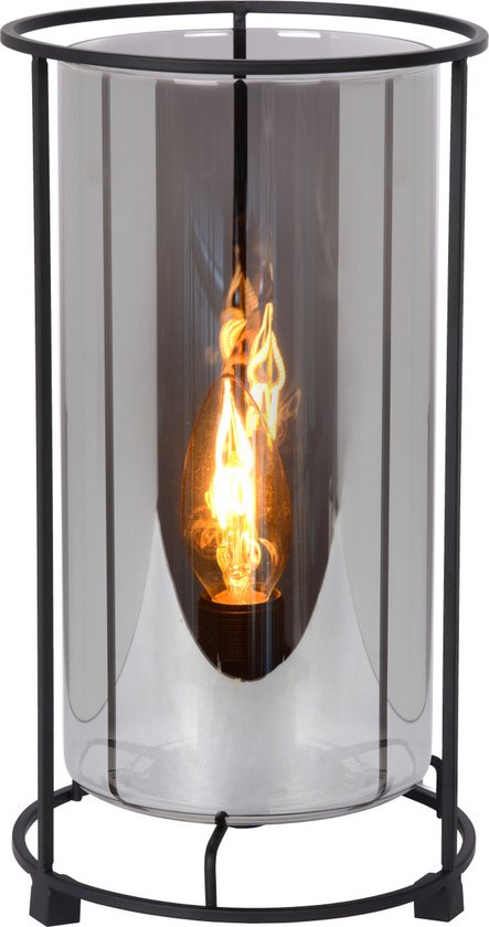 Lucide DOUNIA Tafellamp - Ø 15 cm - E27 - Zwart