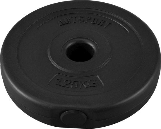 Juskys – Dumbbel 10 kg – 45 x 2,5 cm – Voorzien Van Sterversluitingen En Antislip Handgrepen – Voor Krachttraining En Spieropbouw – Zwart Kunststof En Metaal